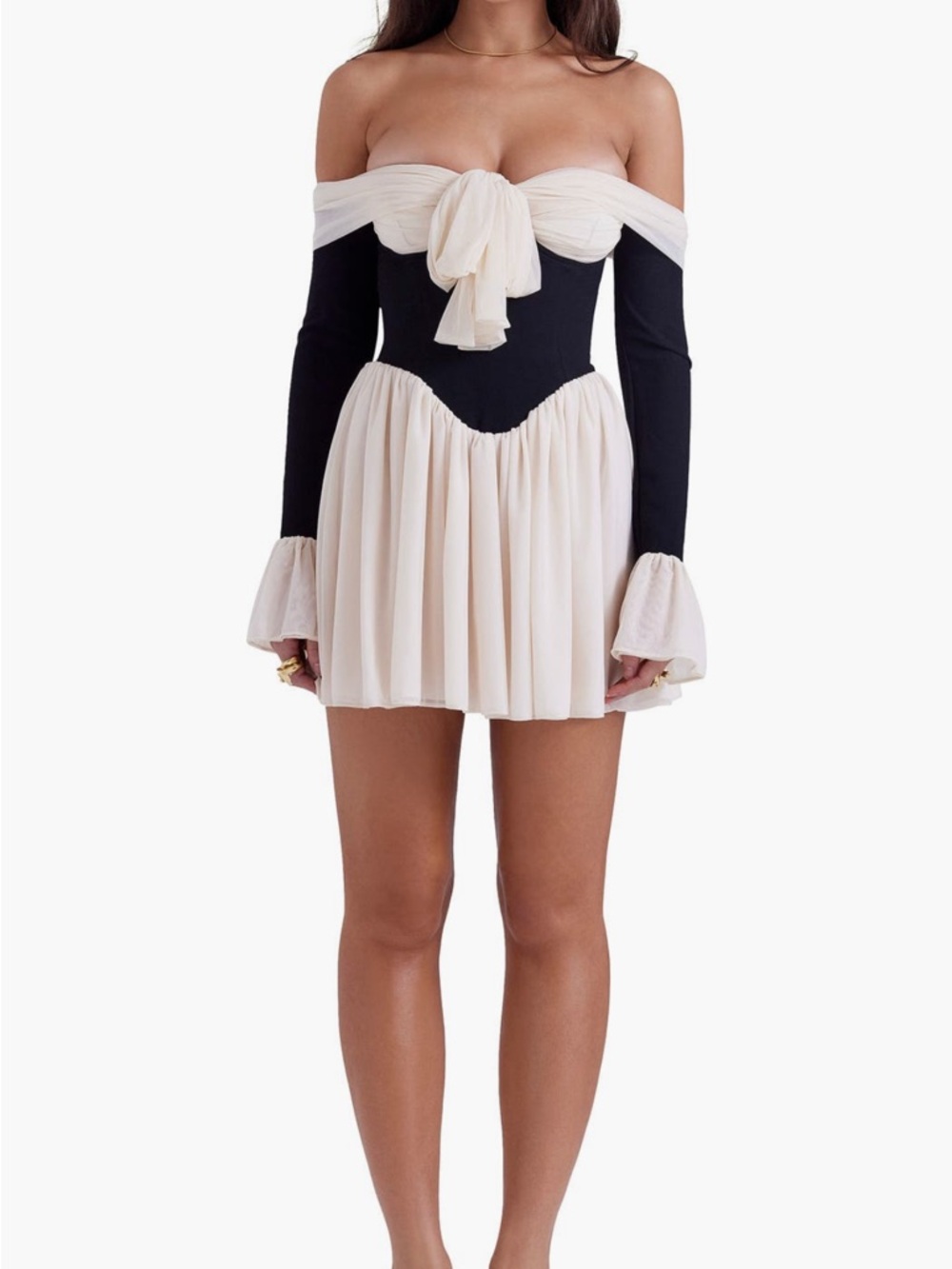 HOUSE OF CB Alana Strapless Long Sleeve Minidress XS Tall